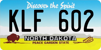 ND license plate KLF602