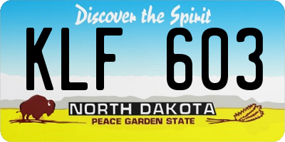 ND license plate KLF603