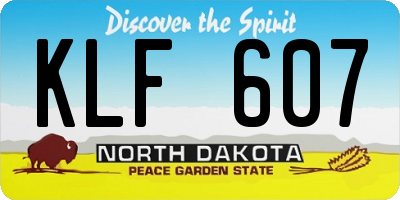 ND license plate KLF607