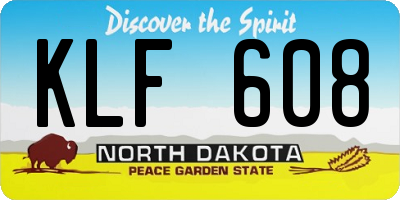ND license plate KLF608