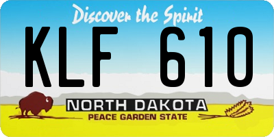 ND license plate KLF610