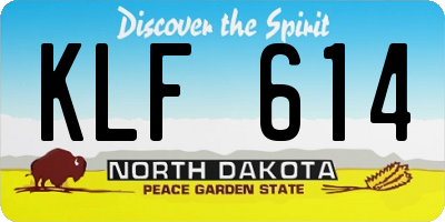ND license plate KLF614