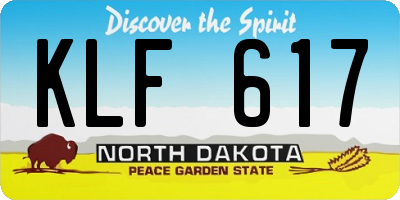 ND license plate KLF617