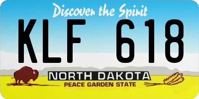 ND license plate KLF618