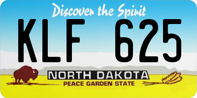ND license plate KLF625