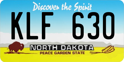 ND license plate KLF630