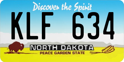 ND license plate KLF634