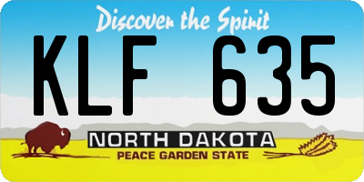 ND license plate KLF635