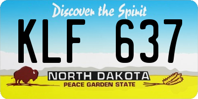 ND license plate KLF637