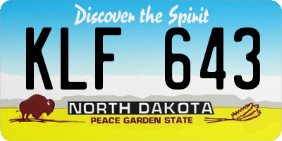 ND license plate KLF643