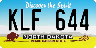 ND license plate KLF644