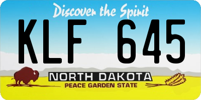 ND license plate KLF645