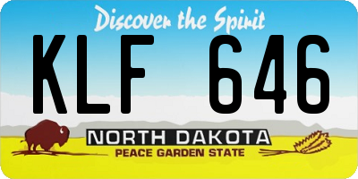 ND license plate KLF646