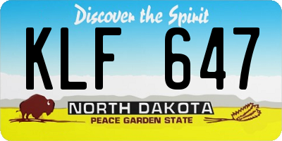ND license plate KLF647