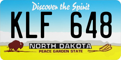 ND license plate KLF648