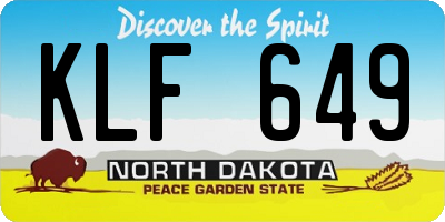 ND license plate KLF649