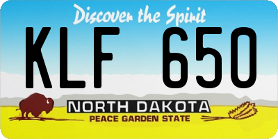 ND license plate KLF650