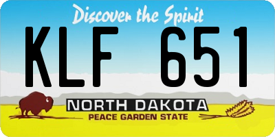 ND license plate KLF651
