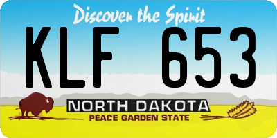 ND license plate KLF653