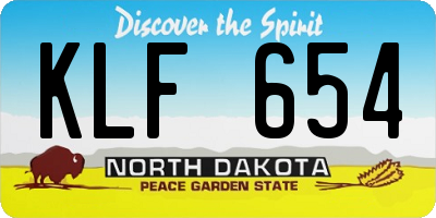 ND license plate KLF654