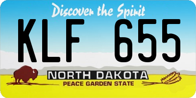 ND license plate KLF655