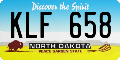 ND license plate KLF658