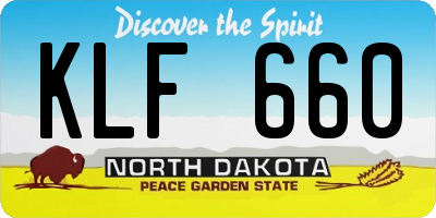 ND license plate KLF660