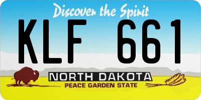 ND license plate KLF661