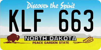 ND license plate KLF663