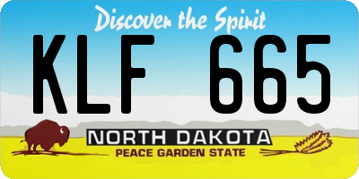 ND license plate KLF665