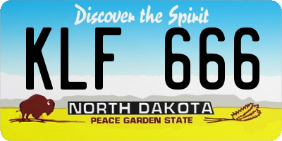 ND license plate KLF666