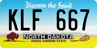 ND license plate KLF667