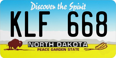 ND license plate KLF668