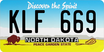 ND license plate KLF669