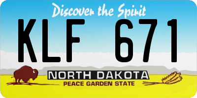 ND license plate KLF671