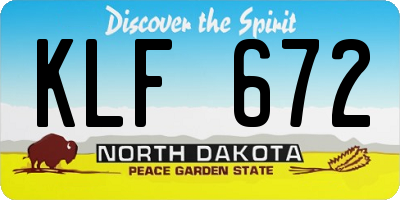 ND license plate KLF672