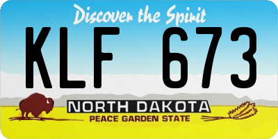 ND license plate KLF673