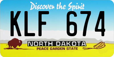 ND license plate KLF674