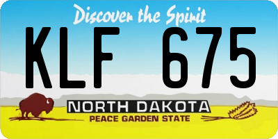 ND license plate KLF675