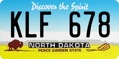 ND license plate KLF678