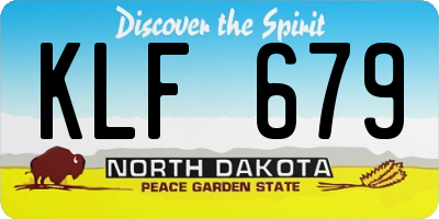 ND license plate KLF679