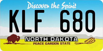 ND license plate KLF680