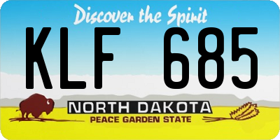ND license plate KLF685