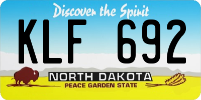 ND license plate KLF692