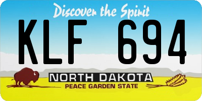 ND license plate KLF694