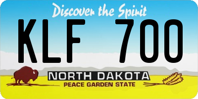 ND license plate KLF700