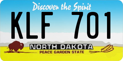 ND license plate KLF701