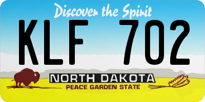 ND license plate KLF702