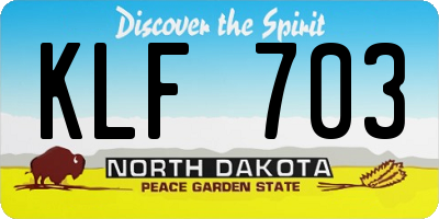 ND license plate KLF703