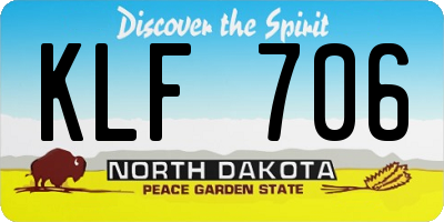 ND license plate KLF706